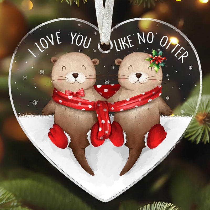 TEEBIM Couple Gifts - Couple Christmas Ornament 2025 - Couples Gifts for Him, Her - Christmas Ornaments for Boyfriend, Girlfriend, Husband, Wife - Gift Ideas for Couples - Acrylic Ornament - Image 1